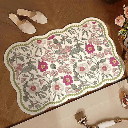 Vintage Floral Diatom Mud Bath Mat - image 1