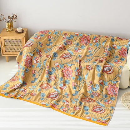 Artistic Floral Pure Cotton Quilt Blanket - image 5