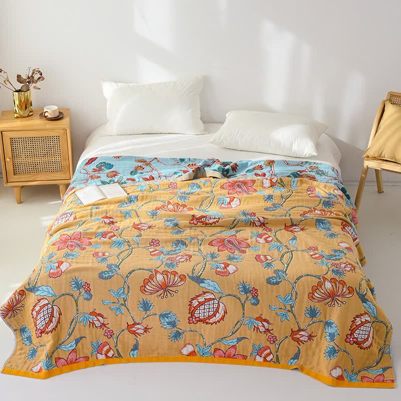Artistic Floral Pure Cotto Blanket - image 1