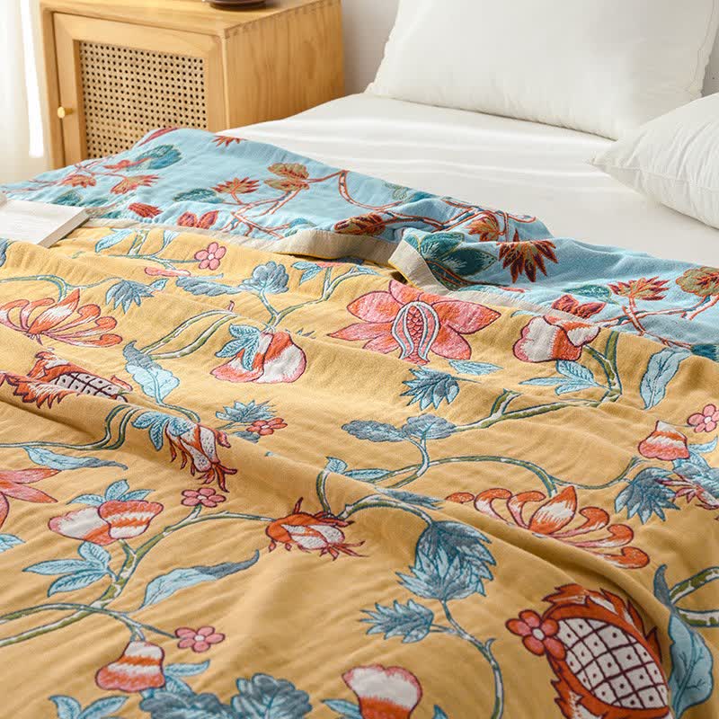 Artistic Floral Pure Cotton Quilt Blanket - image 3