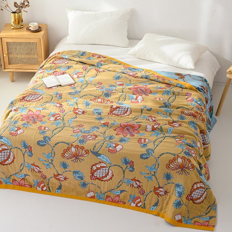 Artistic Floral Pure Cotto Blanket - image 2