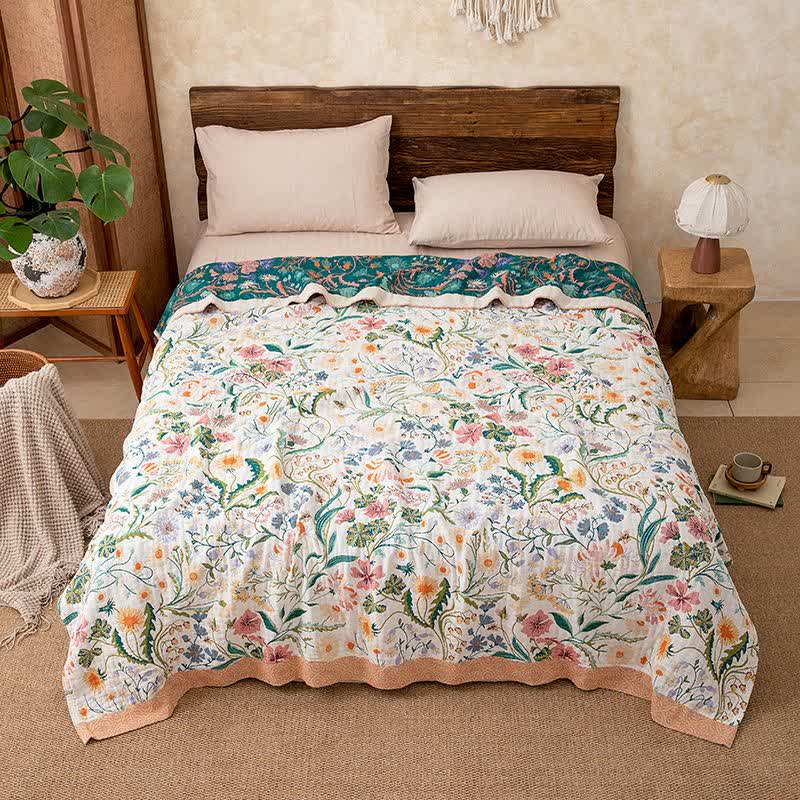 Botanical Floral Pure Cotton Blanket - image 4