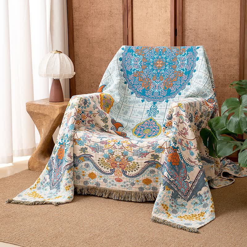Vintage Style Cotton Tassel Quilt Blanket - image 2