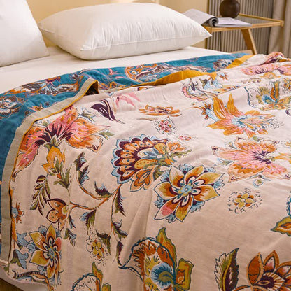 Blooming Floral Pure Cotton Quilt Blanket - image 5