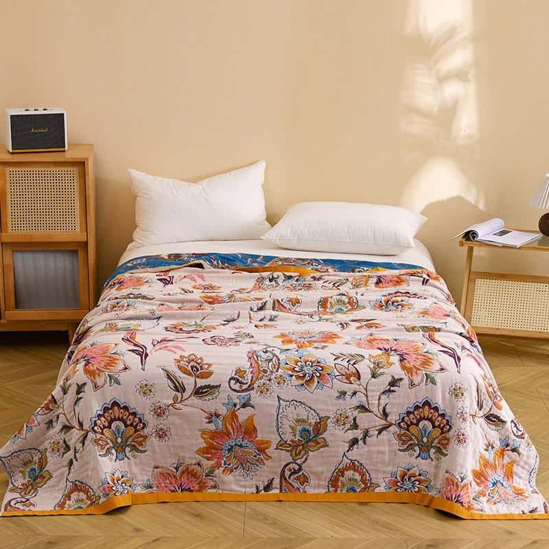 Blooming Floral Pure Cotton Blanket - image 1