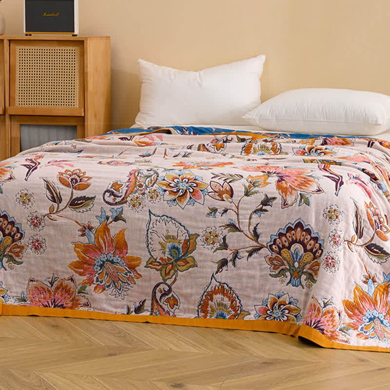 Blooming Floral Pure Cotton Blanket - image 5