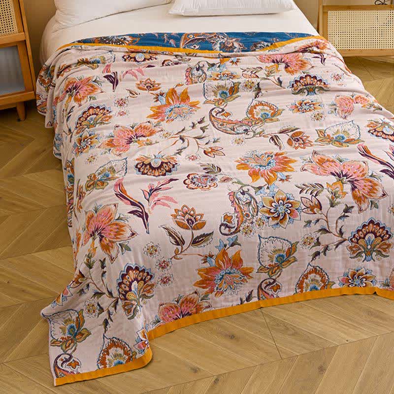 Blooming Floral Pure Cotton Blanket - image 4