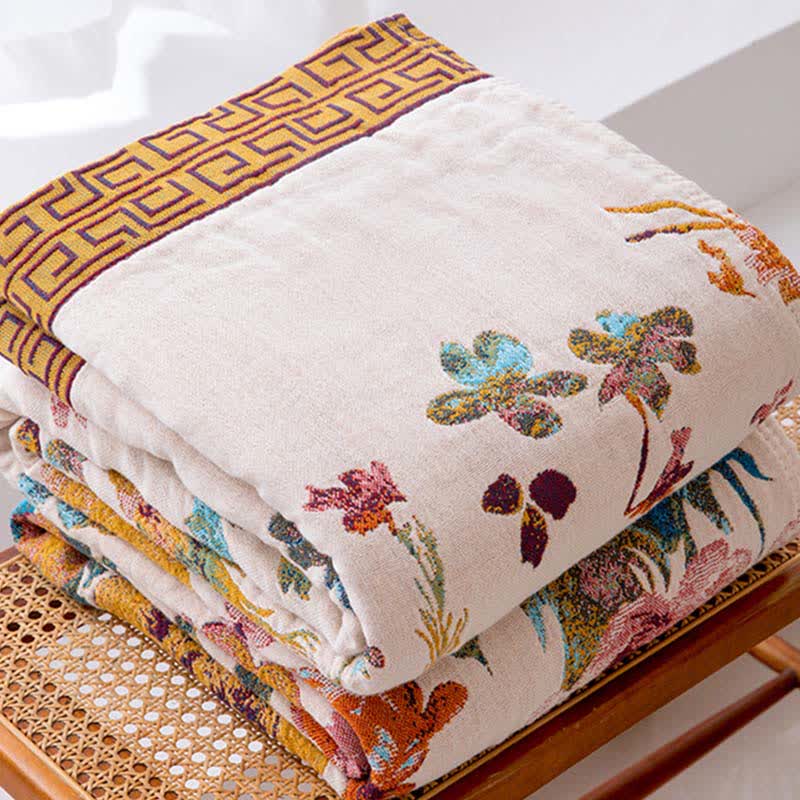Floral Garden Pure Cotton Quilt Blanket - image 5