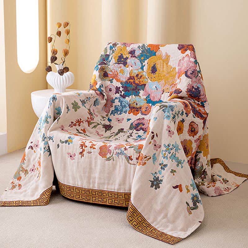 Floral Garden Pure Cotton Quilt Blanket - image 2