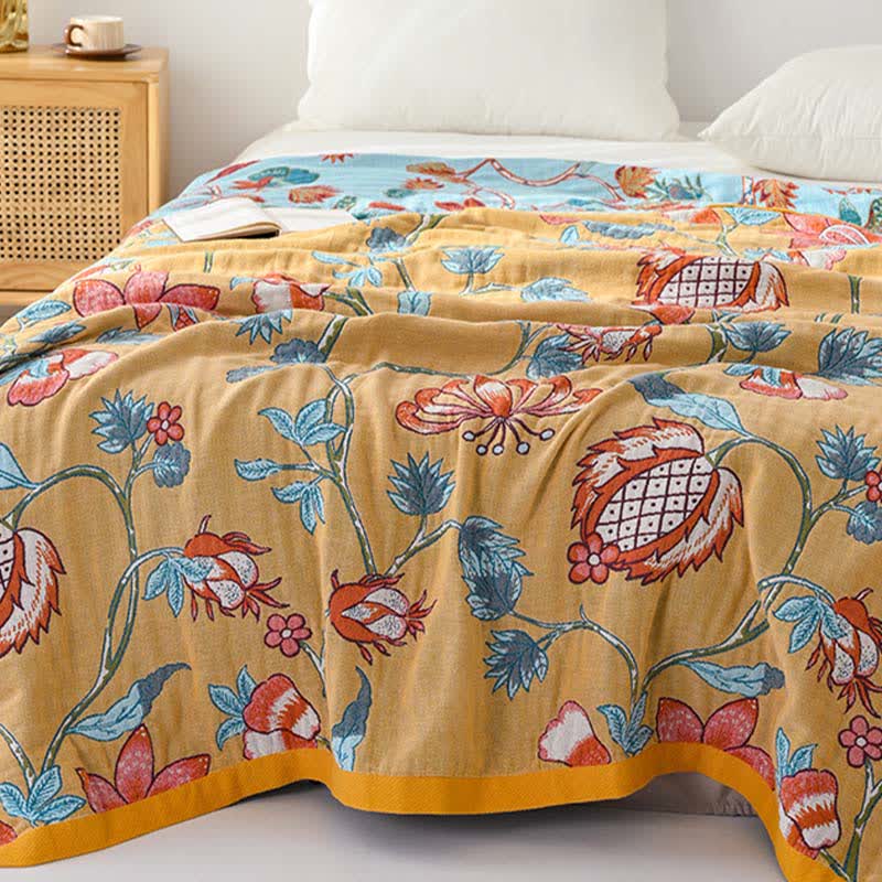 Artistic Floral Pure Cotton Quilt Blanket - image 4