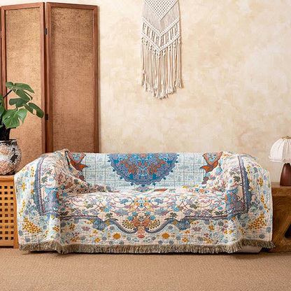 Vintage Style Cotton Tassel Quilt Blanket - image 3
