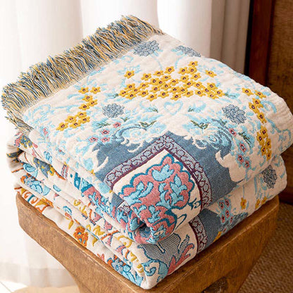 Vintage Style Cotton Tassel Blanket - image 2