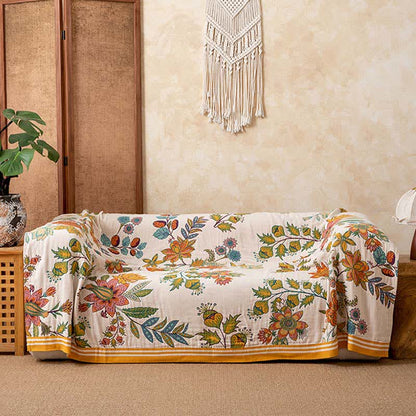 Vibrant Floral Pure Cotton Quilt Blanket - image 3