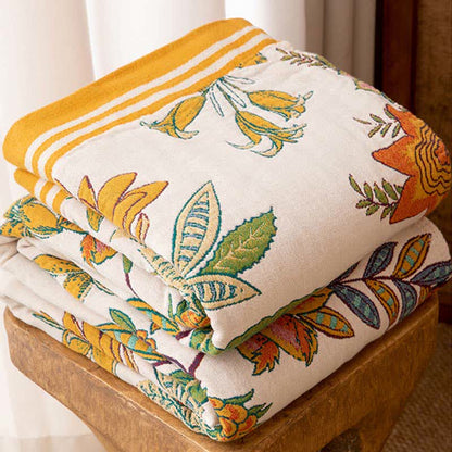 Vibrant Floral Pure Cotton Quilt Blanket - image 4