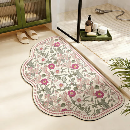 Vintage Floral Diatom Mud Bath Mat - Trapezoid - 23" x 35" - image 2