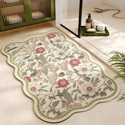 Vintage Floral Diatom Mud Bath Mat - Rectangle - 23" x 35" - image 0