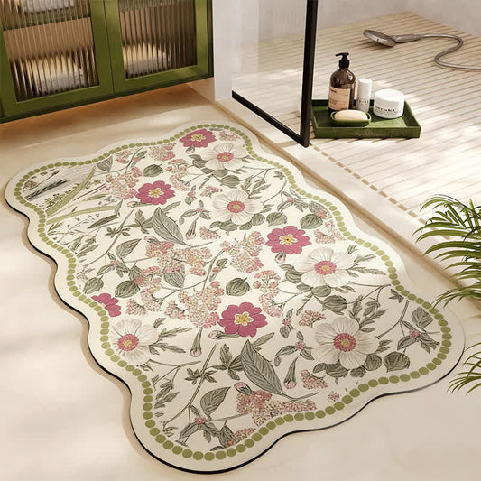 Vintage Floral Diatom Mud Bath Mat - Rectangle - 23" x 35" - image 0
