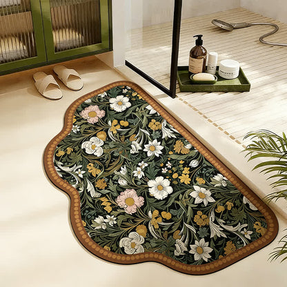 Art Inspired Floral Diatom Mud Bath Mat - Trapezoid - 23" x 35" - image 2