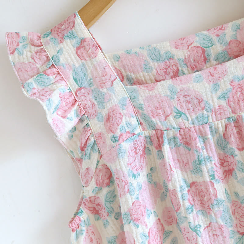 Romantic Pink Floral Cotton Cami Nightgown - image 2