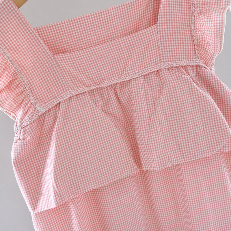 Gingham Flutter Sleeve Cotton Nightgown - image 6