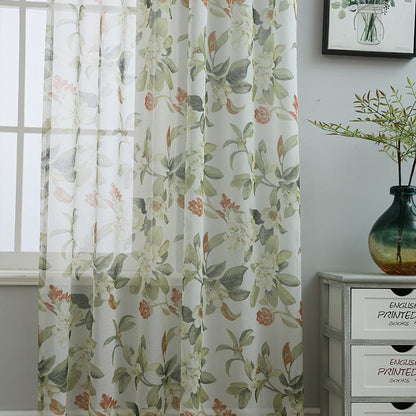 Refresh Floral Rod Pocket Cotton Linen Curtain - image 4