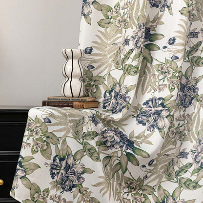 Cottage Style Floral & Leaf Curtain - image 1