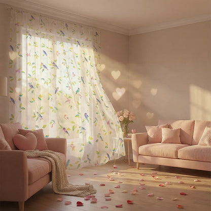 Country Style Bird & Leaf Curtain - image 4