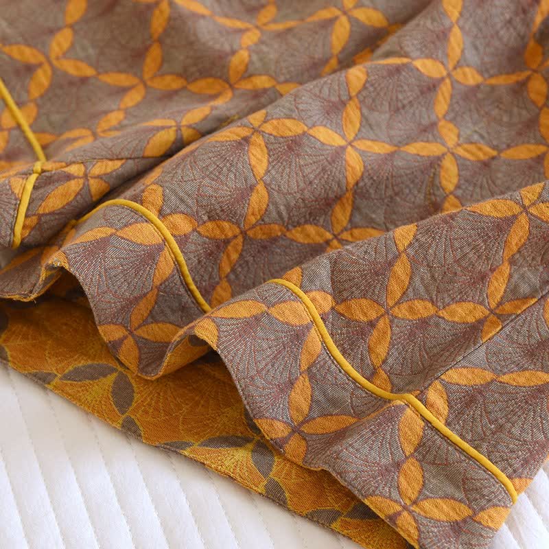 Yellow Plaid Cotton Gauze Pajama Shorts - image 6