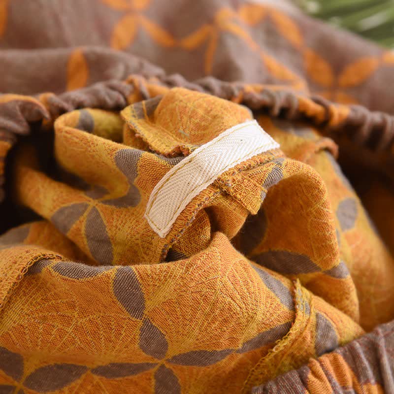 Yellow Plaid Cotton Gauze Pajama Shorts - image 8