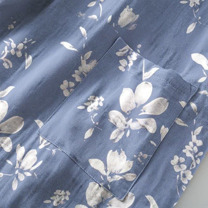 Double Gauze Elegant Floral Cotton Kimono Robe - image 11