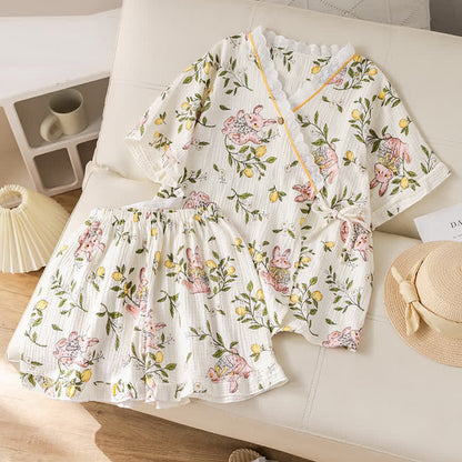 Lemon & Bunny Cotton Gauze Pajama Set - image 4