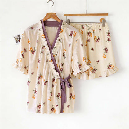 Rustic Berry Ruffle Sleeve Pajama Set - image 4