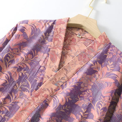 Botanical Lavender Cotton Double Gauze Robe - image 4