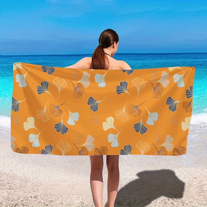 Elegant Ginkgo Leaf Beach Towel - image 7