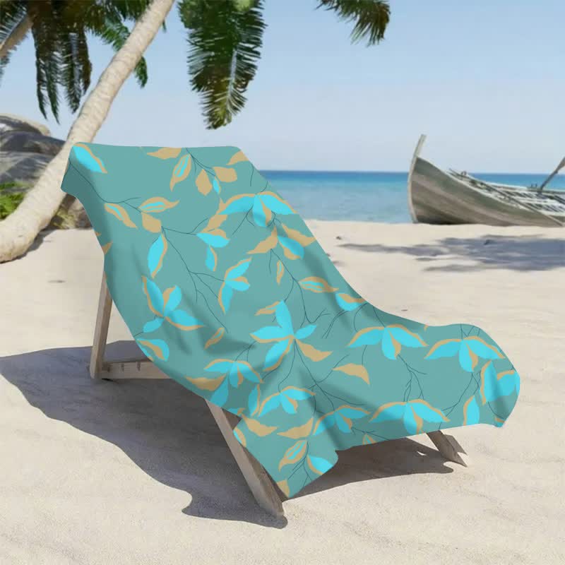 Artistic Botanical Leaf Beach Towel - image 6