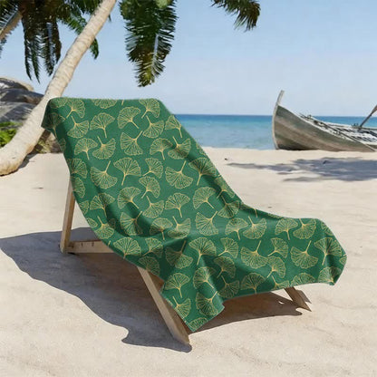 Line Art Ginkgo Leaf Beach Towel - image 9