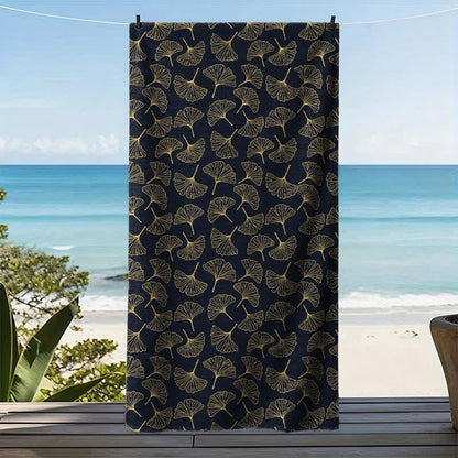 Line Art Ginkgo Leaf Beach Towel - image 7