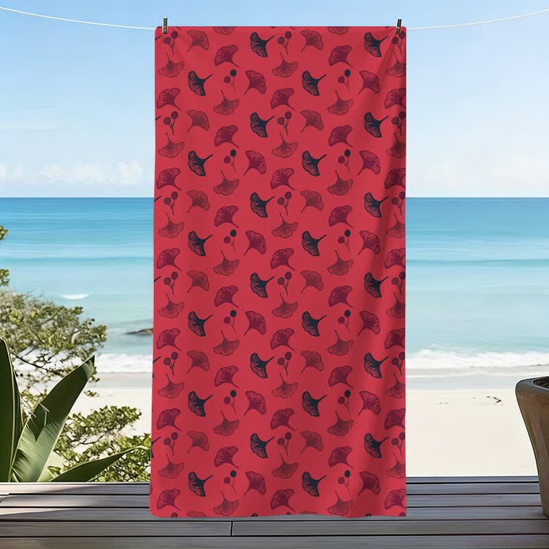 Botanical Ginkgo Leaf Beach Towel - image 3