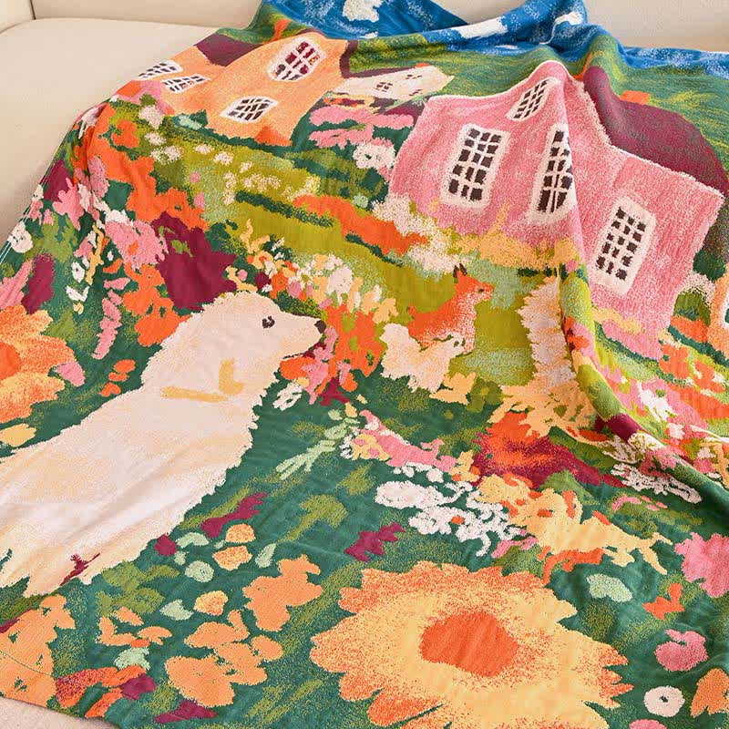 Charming Spring Village Cotton Blanket - image 3