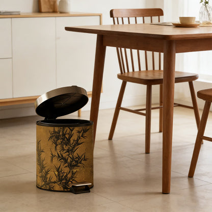 Oriental Zen Bamboo Print Leather Trash Can - image 5