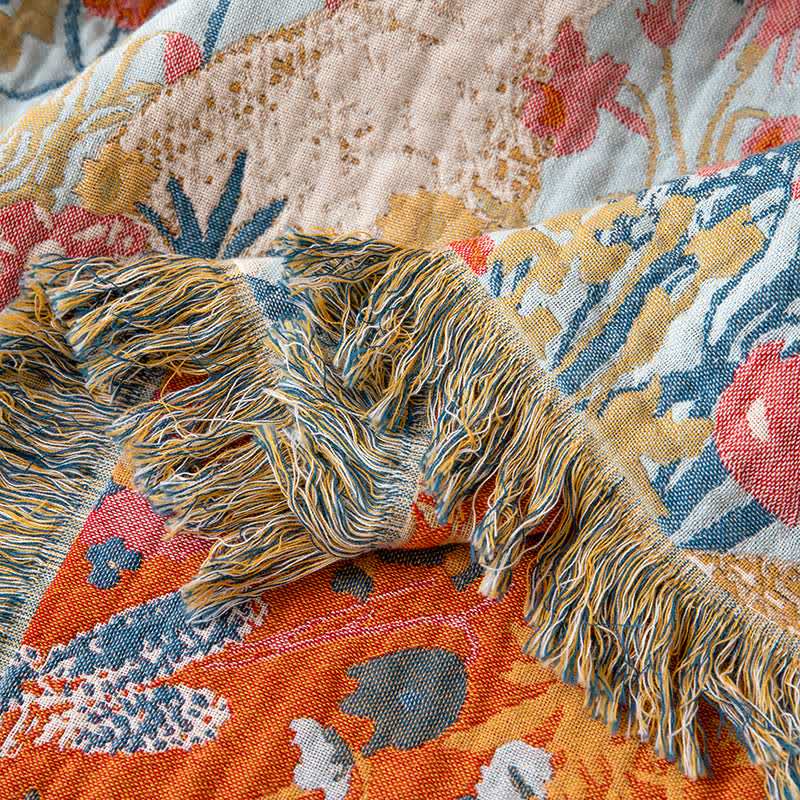 Country Floral & Bunny Cotton Gauze Quilt Blanket - image 6