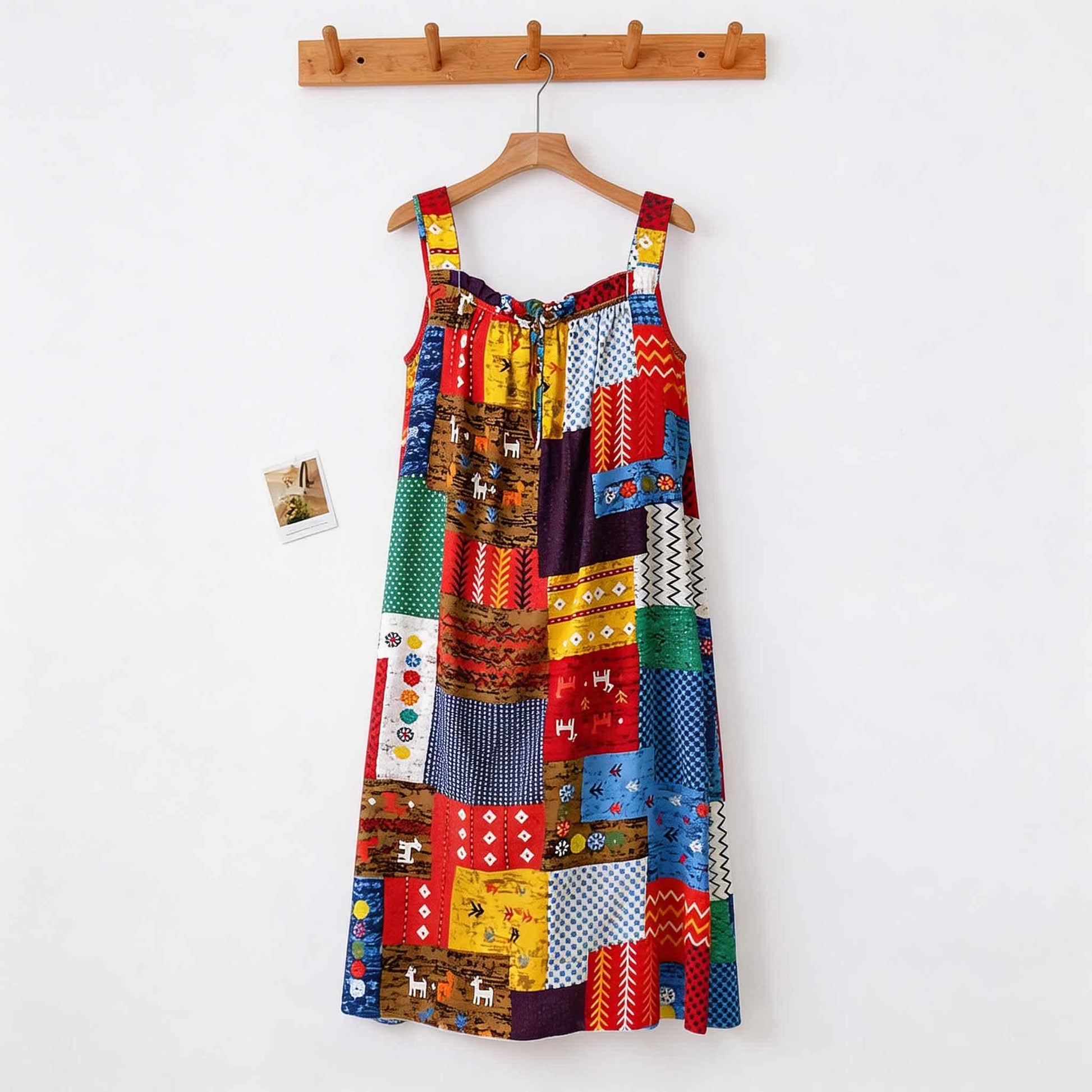 Vintage Mixed Print Sleeveless Nightgown - image 1