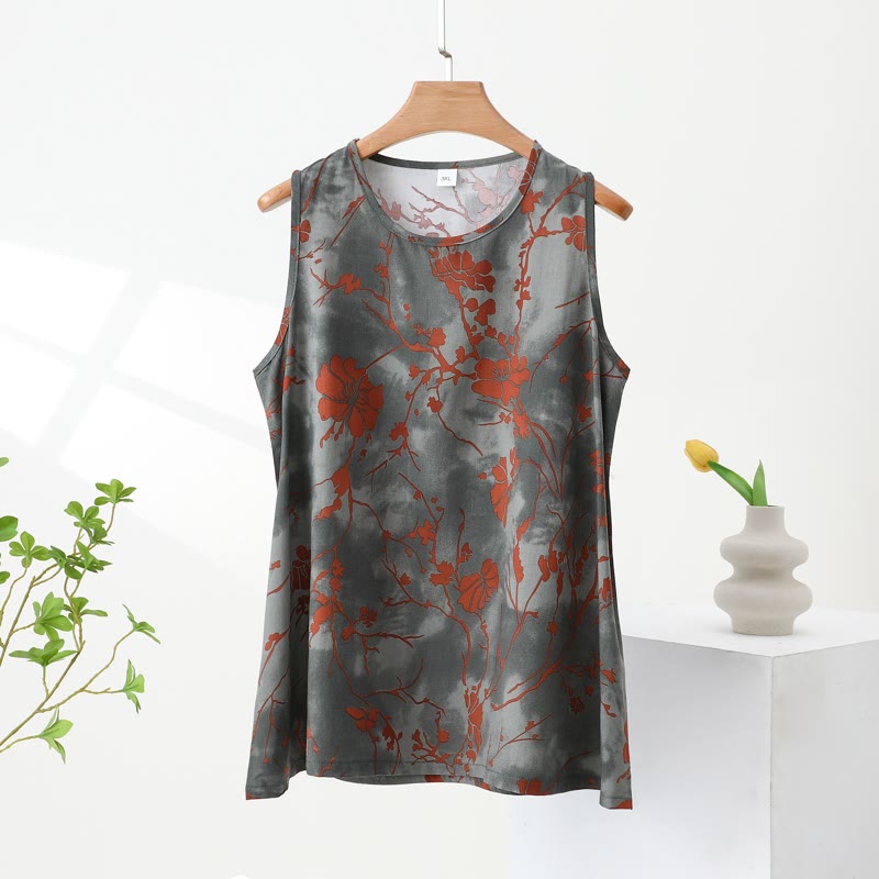 Artistic Branch Floral Tank & Pants Pajama Set - image 5