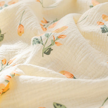 Orange Floral Cotton Gauze Camisole Nightgown - image 5