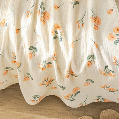 Orange Floral Cotton Gauze Camisole Nightgown - image 6