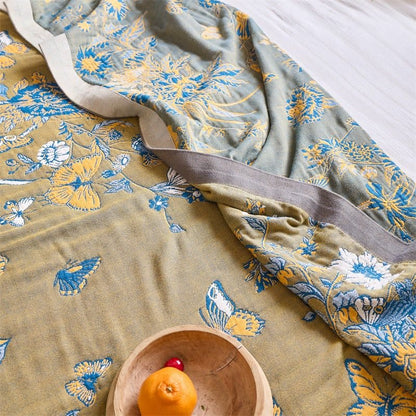 Butterfly & Floral Pure Cotton Quilt Blanket - image 4