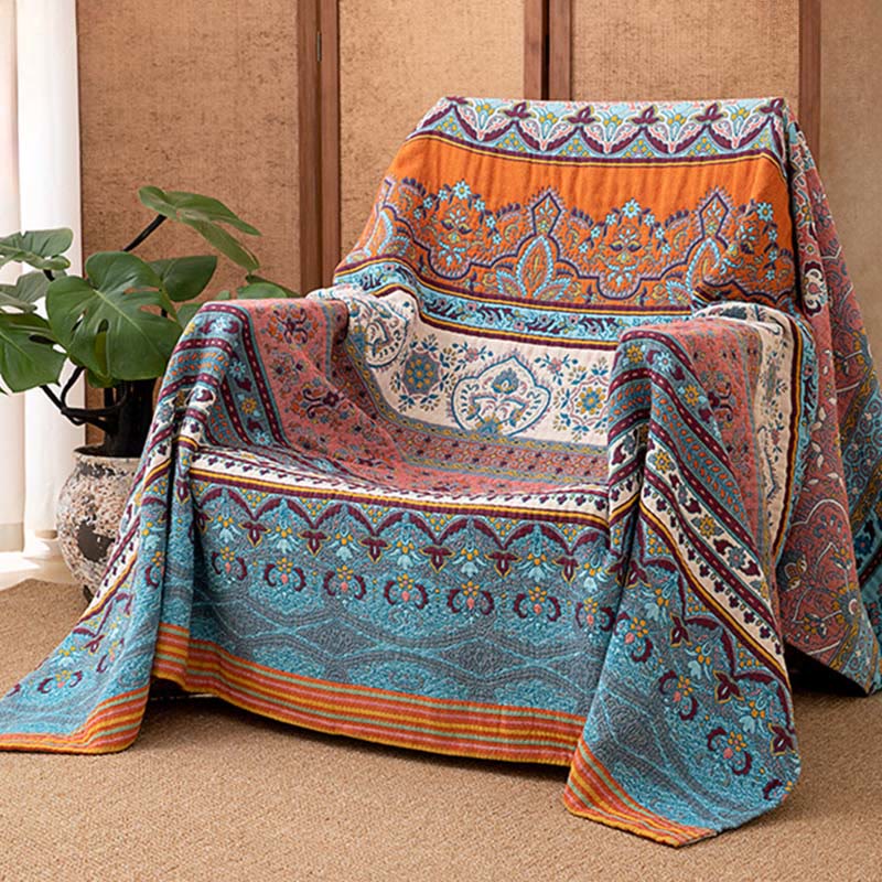 Retro Stripe Pattern Cotton Quilt Blanket - image 2
