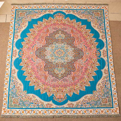 Vintage Pattern Cotton Gauze Tassel Quilt Blanket - image 5