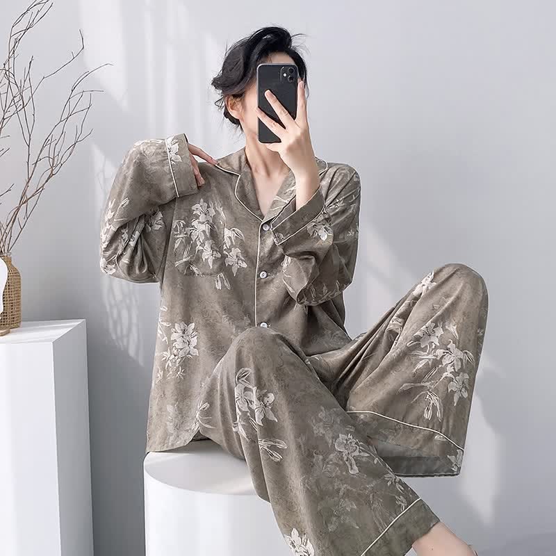 Elegant Lily Floral Pajama Set - image 1