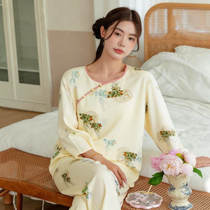 Fresh Oriental Pattern Pajama Set - image 2